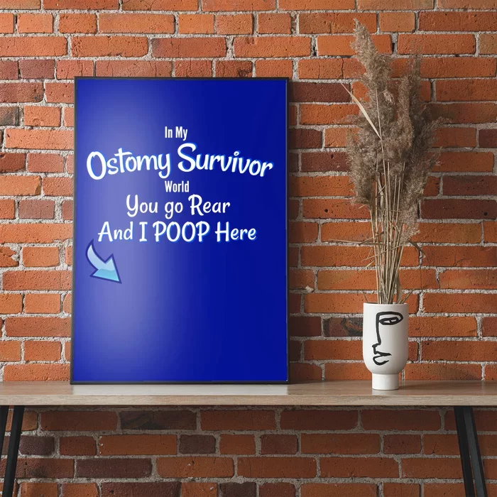 Funny Ostomy Survivor I Poop Here Stoma Bag Colon Cancer Gift Poster