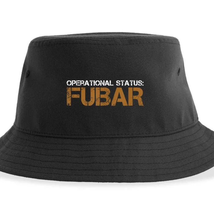 Funny Operational Status: Fubar Military Humor Sustainable Bucket Hat