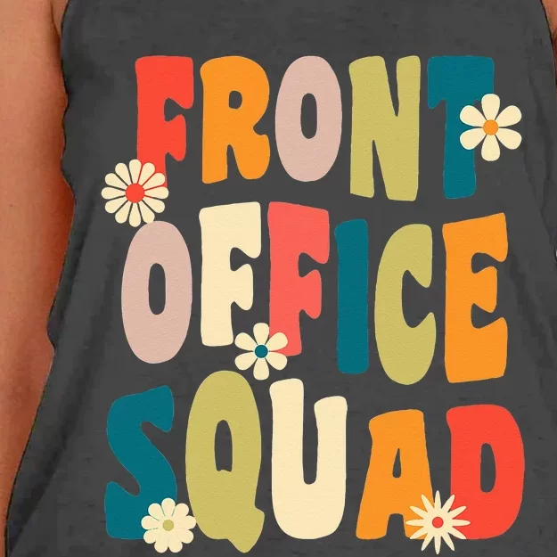 Front Office Squad Team For Administrative Assistants Women's Knotted Racerback Tank