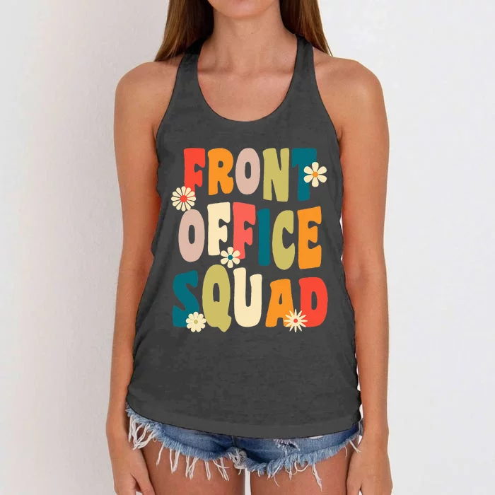 Front Office Squad Team For Administrative Assistants Women's Knotted Racerback Tank