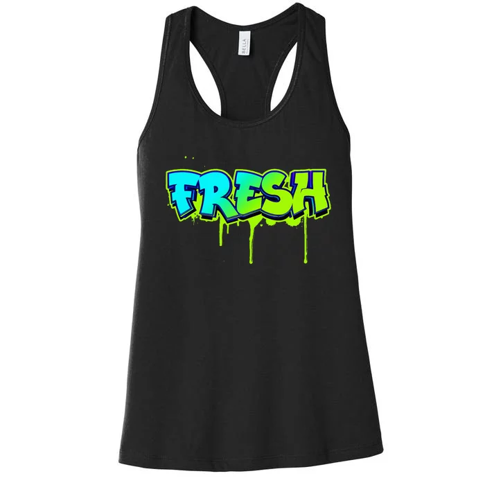 Fresh Old School Graffiti Style Funny Graffiti Graphic Women's Racerback Tank