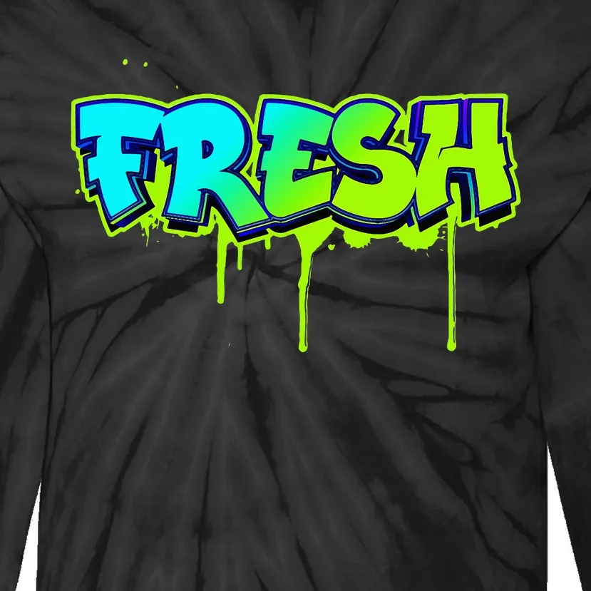 Fresh Old School Graffiti Style Funny Graffiti Graphic Tie-Dye Long Sleeve Shirt