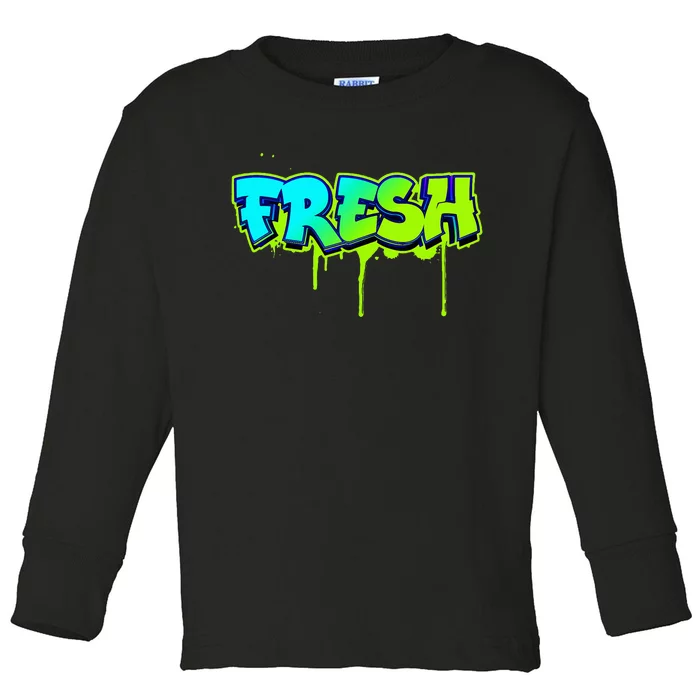 Fresh Old School Graffiti Style Funny Graffiti Graphic Toddler Long Sleeve Shirt