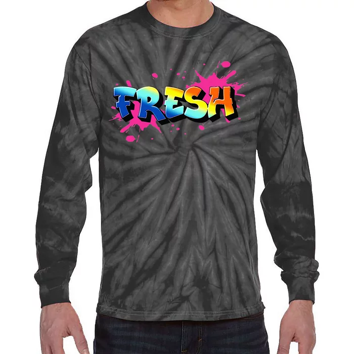 Fresh Old School Graffiti Style Funny Graffiti Graphic Tie-Dye Long Sleeve Shirt