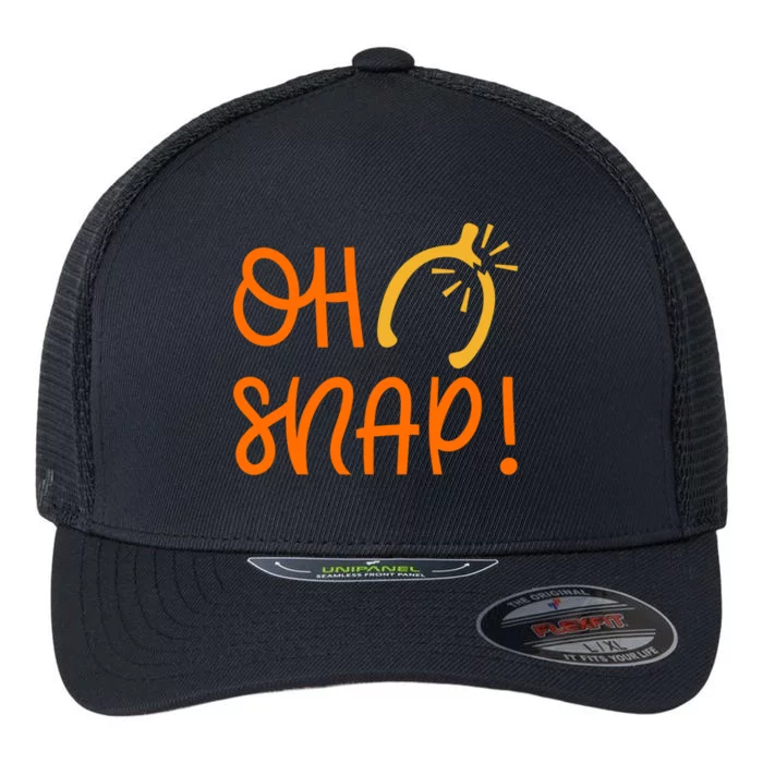 Funny Oh Snap Thanksgiving Turkey Wishbone Flexfit Unipanel Trucker Cap