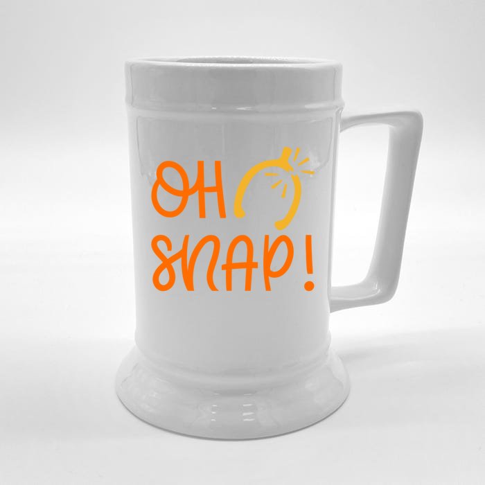 Funny Oh Snap Thanksgiving Turkey Wishbone Front & Back Beer Stein