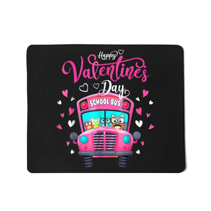 Funny Owls School Bus Driver Happy Valentines Day Mousepad