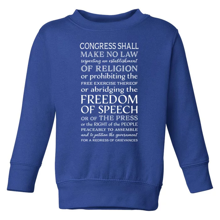 Freedom Of Speech American Bill Of Rights Gift Toddler Sweatshirt