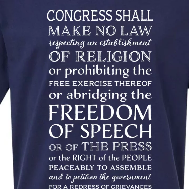 Freedom Of Speech American Bill Of Rights Gift Sueded Cloud Jersey T-Shirt