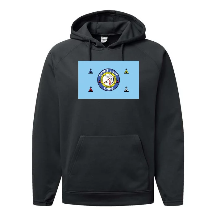 Flag Of Spirit Lake Dakota Tribe Usa Performance Fleece Hoodie