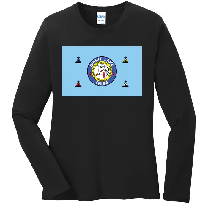 Flag Of Spirit Lake Dakota Tribe Usa Ladies Long Sleeve Shirt