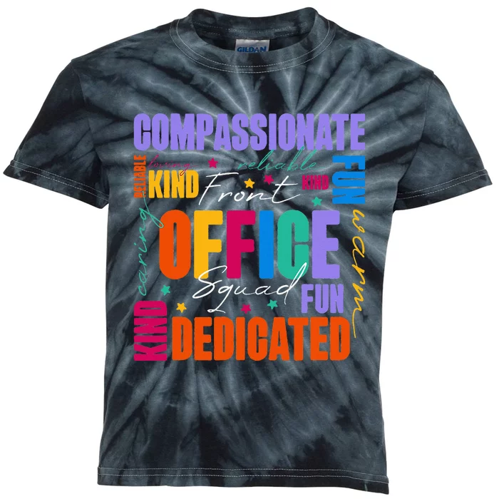 Front Office Squad Front Office Secretary Team Kids Tie-Dye T-Shirt