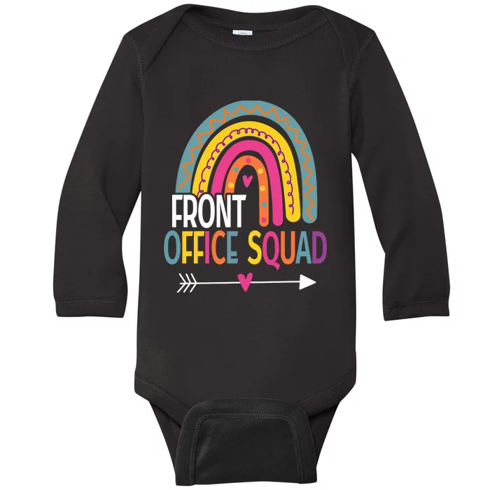 Front Office Squad Rainbow Vintage Baby Long Sleeve Bodysuit