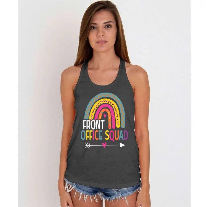 Front Office Squad Rainbow Vintage Women's Knotted Racerback Tank