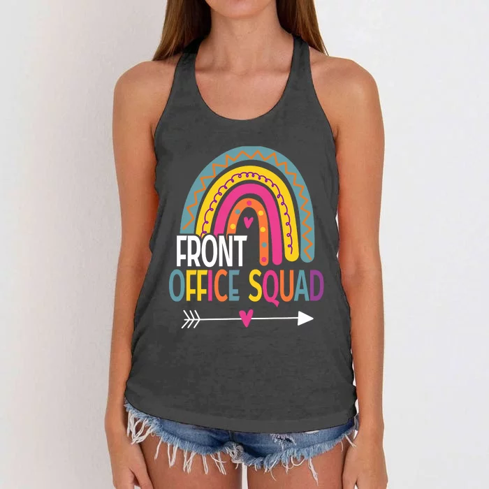 Front Office Squad Rainbow Vintage Women's Knotted Racerback Tank