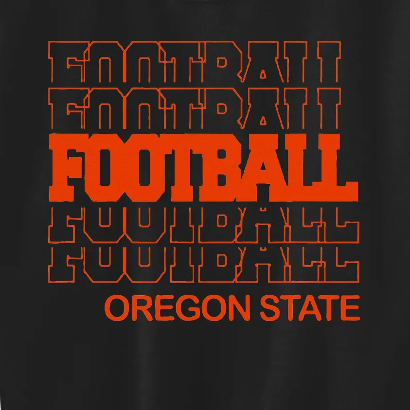 Football Oregon State In Modern Stacked Lettering Kids Sweatshirt