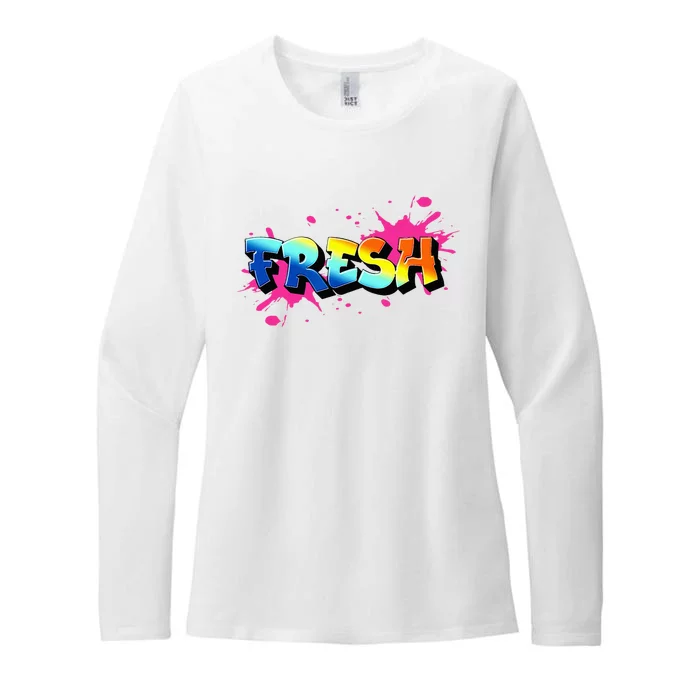 Fresh Old School Graffiti Style Funny Graffiti Graphic Womens CVC Long Sleeve Shirt