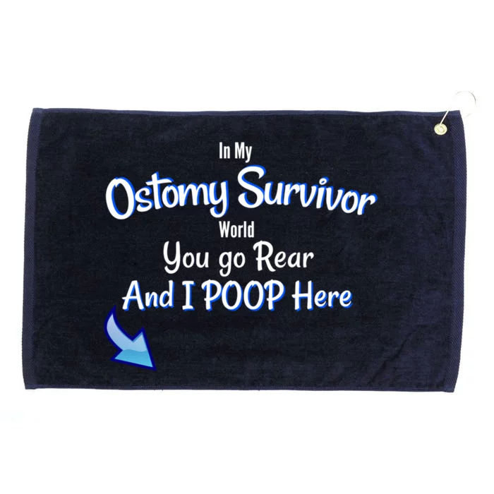 Funny Ostomy Survivor I Poop Here Stoma Bag Colon Cancer Gift Grommeted Golf Towel