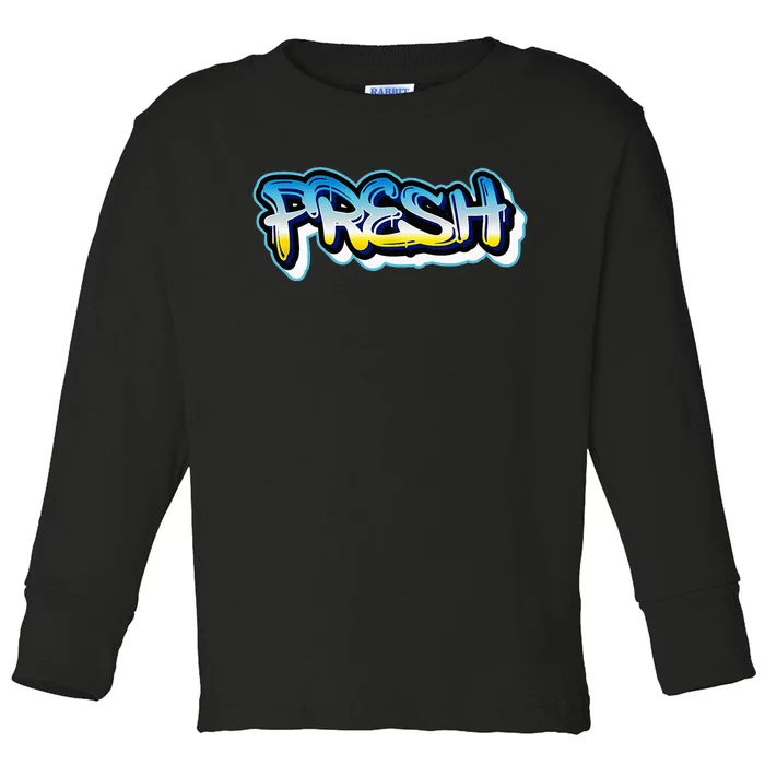 Fresh Old School Graffiti Style Funny Graffiti Graphic Toddler Long Sleeve Shirt