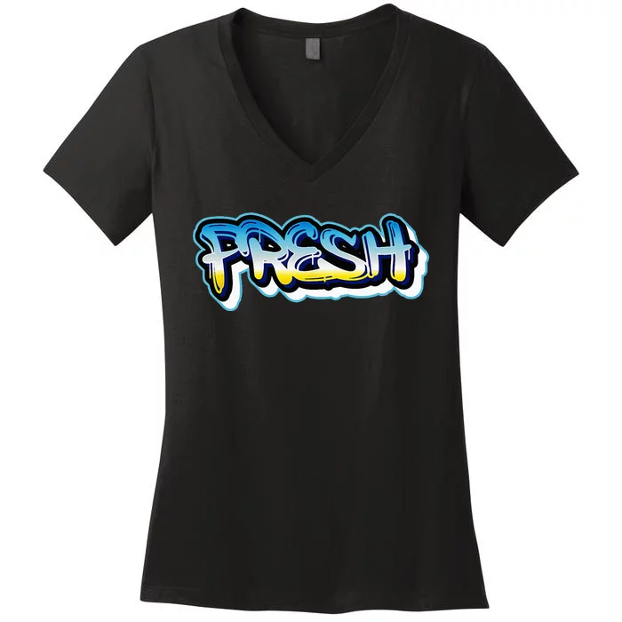 Fresh Old School Graffiti Style Funny Graffiti Graphic Women's V-Neck T-Shirt