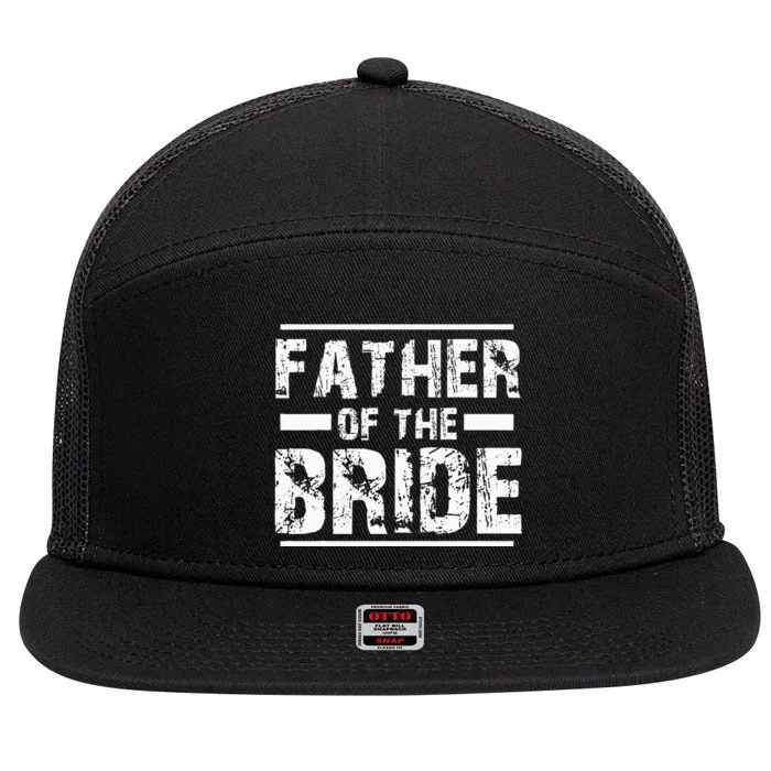 Father of The Bride Wedding Bridal Party 7 Panel Mesh Trucker Snapback Hat