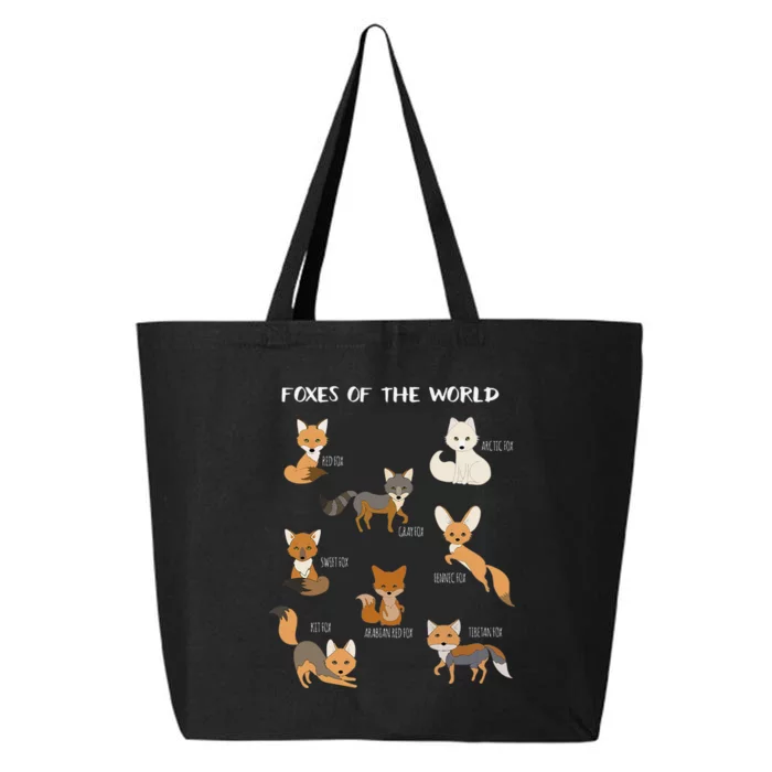 Foxes Of The World Funny Fox Animals Educational 25L Jumbo Tote