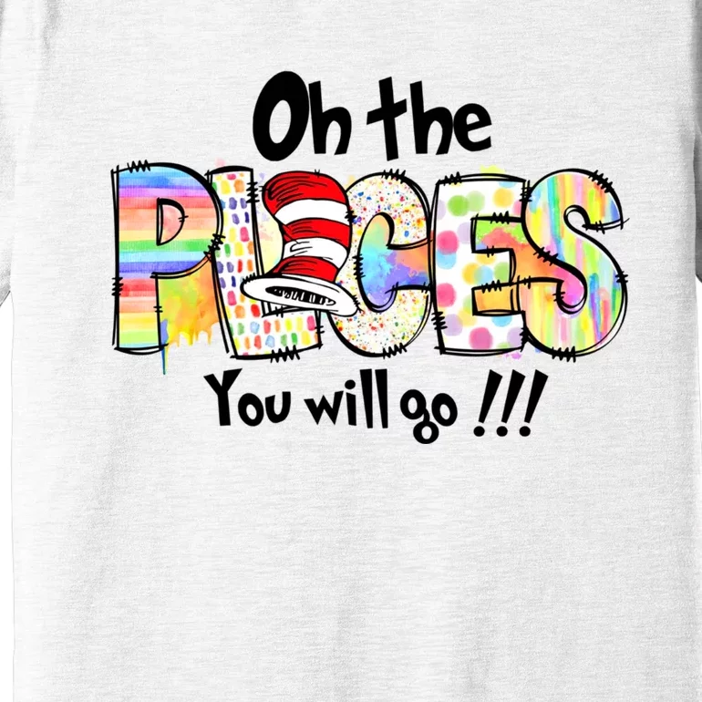 Funny Oh The Places YouLl Go When You Read Premium T-Shirt