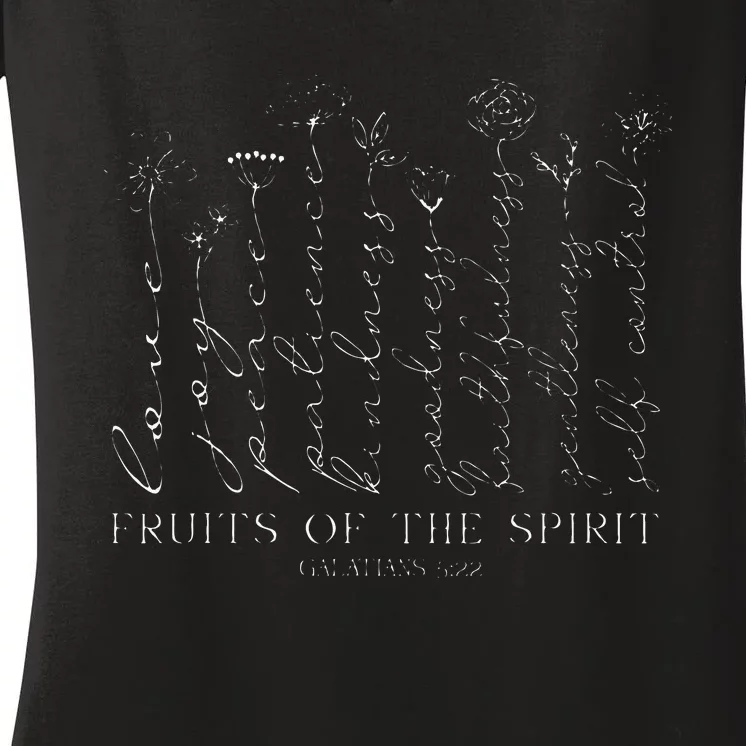 Fruits Of The Spirit Galatians 522 Women's V-Neck T-Shirt