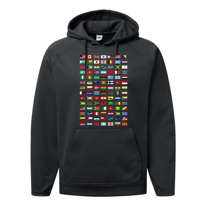 Flags Of The Countries Of The World International Earth Day Performance Fleece Hoodie