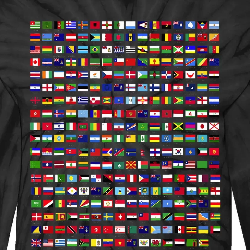 Flags Of The Countries Of The World 287 Flag International Tie-Dye Long Sleeve Shirt