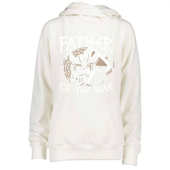 Father Of The Year FatherS Day Viking Gift Womens Funnel Neck Pullover Hood