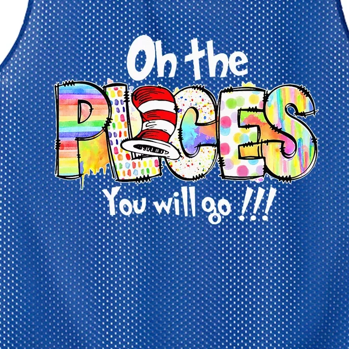 Funny Oh The Places Youll Go When You Read Mesh Reversible Basketball Jersey Tank