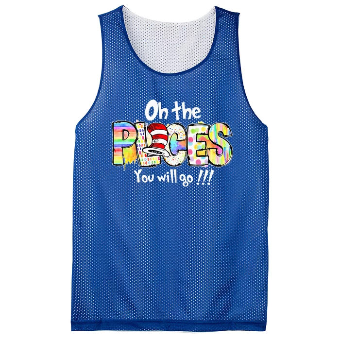 Funny Oh The Places Youll Go When You Read Mesh Reversible Basketball Jersey Tank