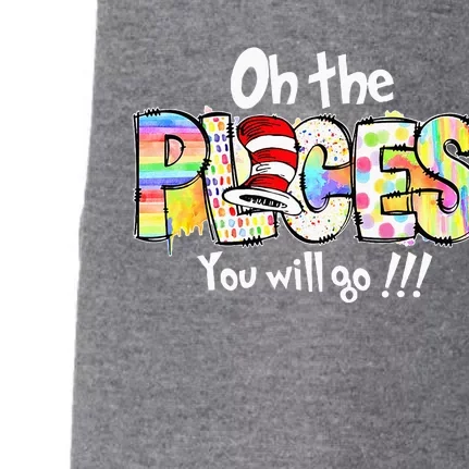 Funny Oh The Places Youll Go When You Read Doggie 3-End Fleece Hoodie