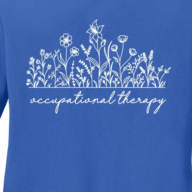 Floral Occupational Therapy Cute Ot Gift Ladies Long Sleeve Shirt