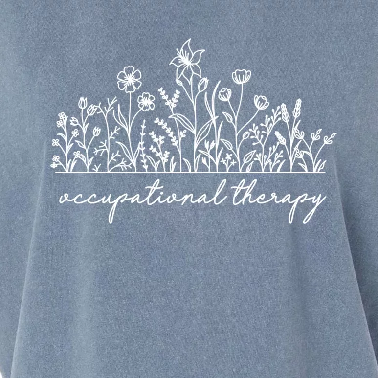 Floral Occupational Therapy Cute Ot Gift Garment-Dyed Women's Muscle Tee