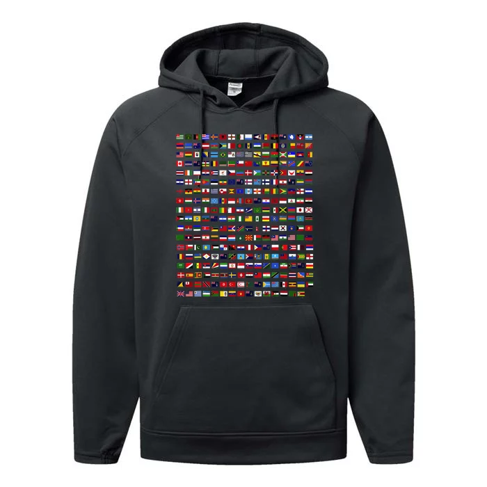 Flags Of The Countries Of The World 287 Flag International Performance Fleece Hoodie