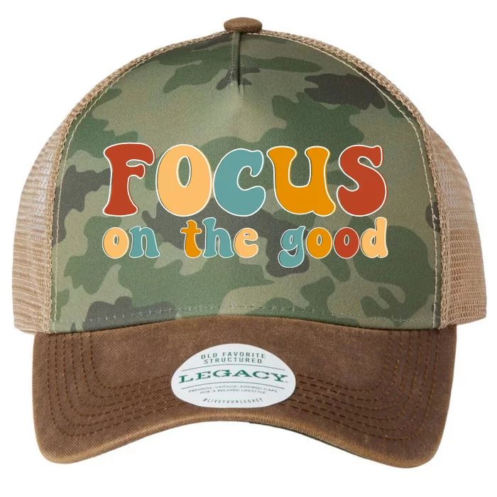 Focus On The Good Retro Quote Legacy Tie Dye Trucker Hat