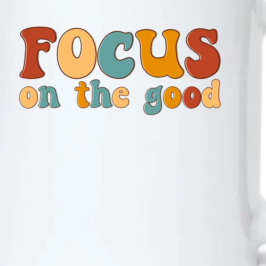 Focus On The Good Retro Quote Black Color Changing Mug