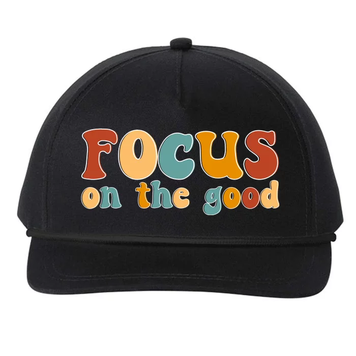 Focus On The Good Retro Quote Snapback Five-Panel Rope Hat