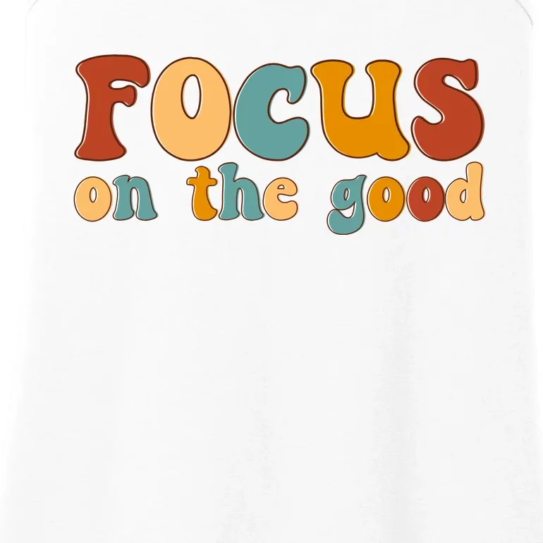 Focus On The Good Retro Quote Ladies Essential Tank