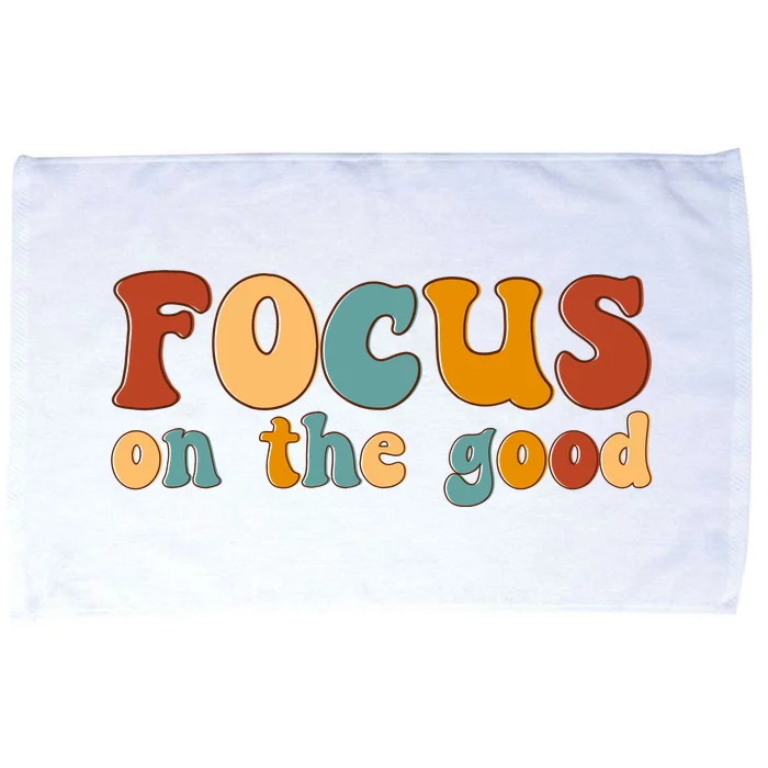 Focus On The Good Retro Quote Microfiber Hand Towel