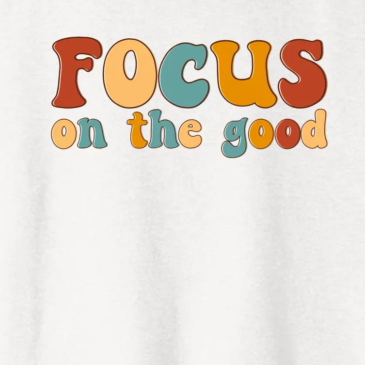 Focus On The Good Retro Quote Women's Crop Top Tee