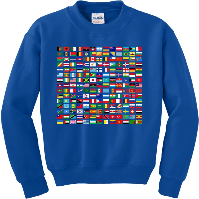 Flags Of The Countries Of The World Graphic Cool Designs Meaningful Gift Kids Sweatshirt