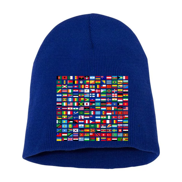 Flags Of The Countries Of The World Graphic Cool Designs Meaningful Gift Short Acrylic Beanie