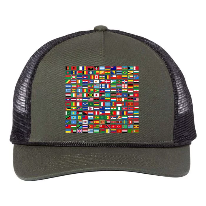 Flags Of The Countries Of The World Graphic Cool Designs Meaningful Gift Retro Rope Trucker Hat Cap