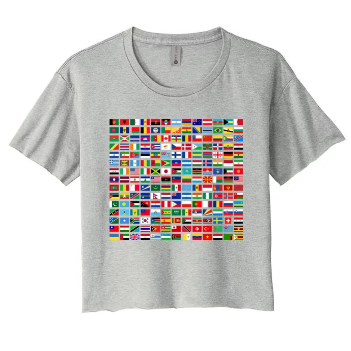 Flags Of The Countries Of The World Graphic Cool Designs Meaningful Gift Women's Crop Top Tee