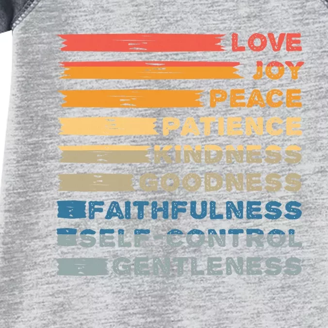 Fruit Of The Spirit Christian Bible Verse Love Joy Peace Infant Baby Jersey Bodysuit