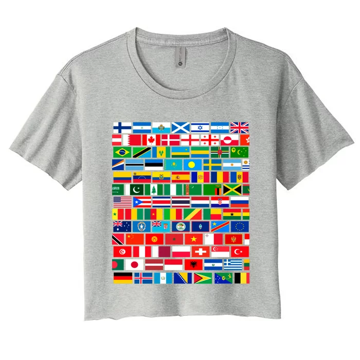 Flags Of The Countries Of The World International Gift Women's Crop Top Tee