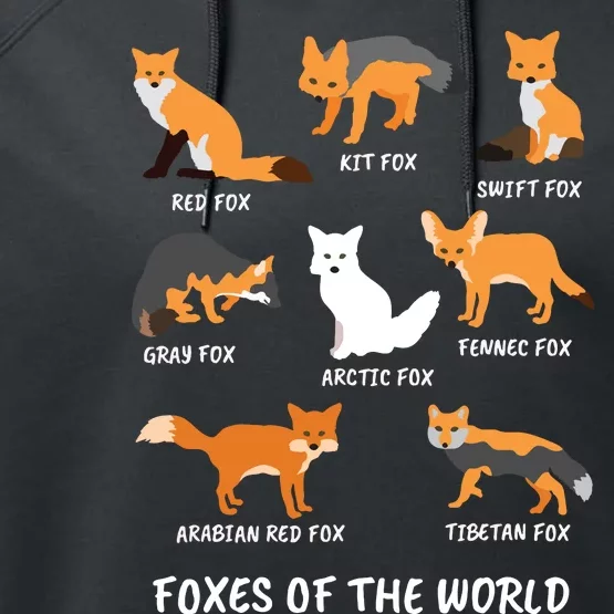 Foxes Of The World Fox Lover Performance Fleece Hoodie